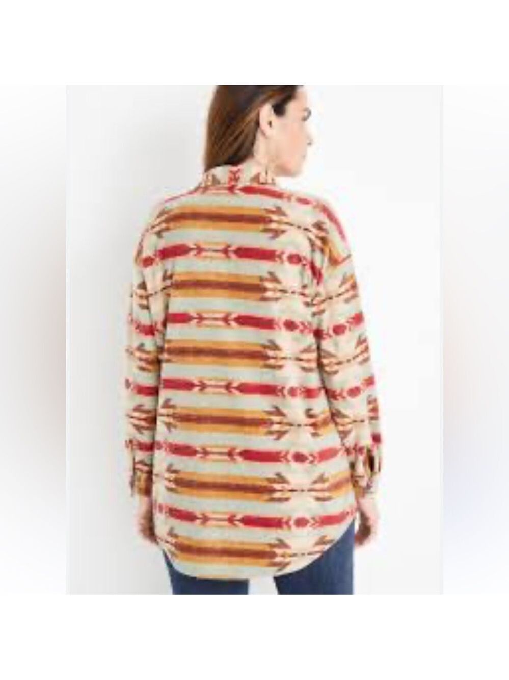 Mixed Pattern Fleece Shacket - Picture 2 of 7